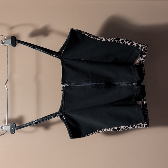 Vintage Y2K Lip Service Faux Leopard Fur Corset Top - Picture 2 of 6